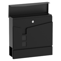 Boîte aux lettres en acier de grande capacité, nouvelle conception, résistante aux UV, pour extérieur, avec compartiment pour journaux, pour usage domestique
