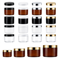 Pot cosmétique en plastique PET avec couvercle transparent doré, capacité de 50 à 1000 ml, pour le stockage de crème et de lotion