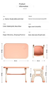 Nuovo Tavolo per Compiti in Plastica per Bambini Facile <span class=keywords><strong>da</strong></span> Montare Scrivania per Studio Set Scrivania e Sedia per l'Apprendimento dei Bambini - Product Image 6