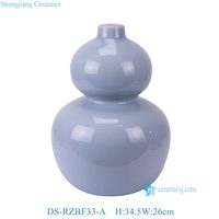 Lampe de table en céramique moderne en forme de gourde DS-RZBF33-A, finition bleu clair, décoration d'intérieur, lampe de chevet