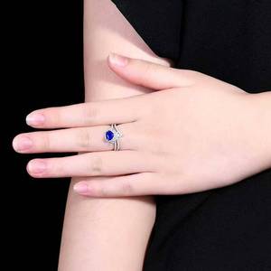 Natural gem Sri Lankan Royal <b>Blue</b> Sapphire <b>Ring</b> 18K Solid Gold Pave Set 83Pcs Natural Diamonds Luxury Fine gemstone Jewelry - Product Image 5