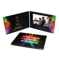 Carte de vœux numérique promotionnelle A5 de haute qualité de 7 pouces pour le marketing de marque, carte de visite, brochure vidéo