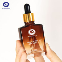 Emballage cosmétique de luxe personnalisé pour huile capillaire, flacon compte-gouttes en verre ambré 30 ml, flacon carré plat en verre pour huile essentielle