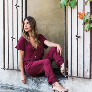 Tute con scollo a v tute rosse da jogging, tute tute di un pezzo donna 2022 primavera - Product Image 3