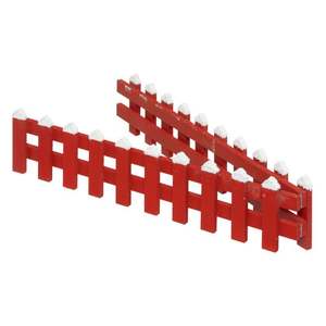 VALLA DE MADERA ROJA CON NIEVE 90X10CM - Product Image 1