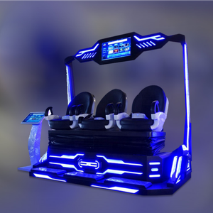 เก้าอี้โรงภาพยนตร์เคลื่อนไหว VR 9D อุปกรณ์ความบันเทิงระบบไฟฟ้า3ที่นั่งสวนสนุกเชิงพาณิชย์ในร่ม - Product Image 4