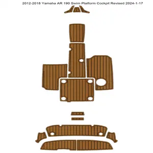 2012-2018 Y-a-m-a-h-a AR 190 Plate-forme de bain Cockpit Bateau EVA Faux Teck Pont Tapis de sol SeaDek MarineMat Style Auto-adhésif