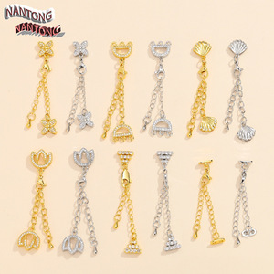 Fermoirs de bijoux Nantong, formes variées, zircone cubique, accessoires de bracelet DIY, plaqué or et argent - Product Image 1