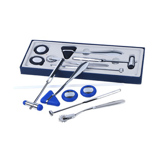 Ensemble de marteaux de percussion en acier inoxydable bleu, noir, orange, rouge, emballage en boîte cadeau, outils de diagnostic médical - Product Image 1