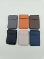 Dompet Kartu Magnetik MagSafe untuk Ponsel, Bahan Kulit PU Tipis, Tempat Kartu Kredit dengan Penyangga dan Kancing Magnetik untuk iPhone