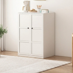 Meuble de rangement de cuisine style nordique, buffet blanc mat de 1200 mm de large avec porte vitrée, 1200x350x880mm - Product Image 6