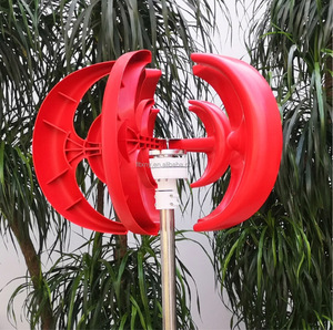 Molino de viento con forma de linterna pequeña de 1KW de fábrica, generador de turbina de viento Vertical de 1000W, 5 cuchillas rojas para farolas domésticas - Product Image 5