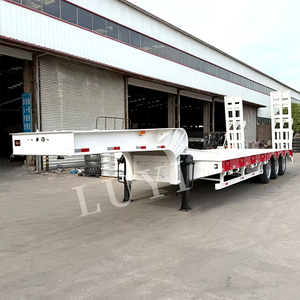 Vente directe d'usine, semi-remorque à plateau surbaissé personnalisable, grande capacité, acier robuste, 3/4/5/6 essieux, 60/80/100 tonnes - Product Image 1