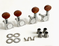 Bouton en chrome entièrement fermé pour guitare et ukulélé, finition non enduite, durable et agréable au toucher, modèle UK00