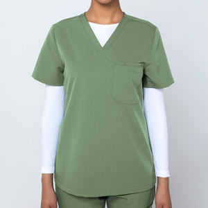 Divise Ospedaliere Traspiranti in Spandex di Alta Qualità, Set di Uniformi per Infermieri, Produzione OEM all'Ingrosso, Divise da <span class=keywords><strong>Medico</strong></span> Stampate per Donne - Product Image 2