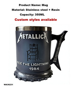 Tazza Personalizzata per il 42° Anniversario dei Rock Band - Tazza in Resina e Acciaio Inox da 11oz con Icona 3D Metallica - Product Image 2