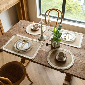 Placemats ขอบปอกระเจาสีขาวพู่ - Product Image 2