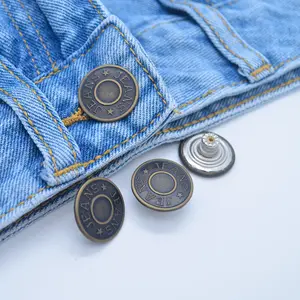 Botón de Metal y latón personalizado, pequeño lote, botón para vaqueros dorados