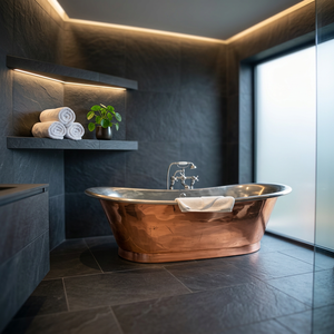 Baignoire de Luxe pour Salle de Bain de Villa, Baignoire Autoportante en Cuivre, Baignoire Ovale en Laiton avec Couvercle, Baignoire de Luxe pour Salle de Bain de Villa - Product Image 2