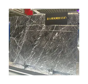 İç tasarım için İtalyan grigio marble co mermer koyu gri mermer döşeme