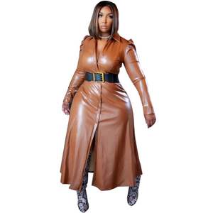 את מקור מפעל custom ילדה אופנתי סקסי ארוך עור מעיל - Product Image 3