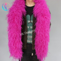 Qualité artisanat fête vêtements robe manchette couture mariage décor Plumes châle en vrac teint 10 plis plume d'autruche Boa