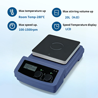 Agitateur magnétique chauffant infrarouge WEIAI 7 pouces 100-1500 tr/min 20L avec écran LCD numérique pour laboratoire de biotechnologie, cosmétique et chimie organique