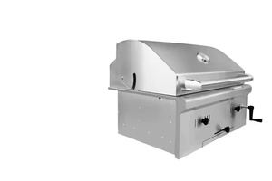 Barbecue au charbon de bois moderne luxueux en acier inoxydable de 32 pouces avec logo personnalisé Cuisine extérieure intégrée - Product Image 6