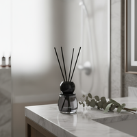 Diffuseur de bureau en verre NOIR, évaporation naturelle, parfum longue durée, élimination des odeurs, aromathérapie, parfum d'hôtel cinq étoiles