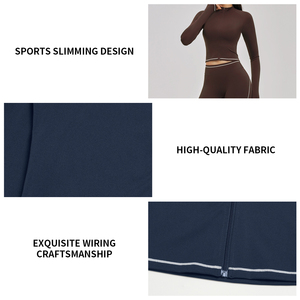 Set Yoga Personalizzabile da Donna in Due Pezzi, Taglie Forti, Top a Maniche Lunghe e Completo per Corsa e Fitness all'Aperto - Product Image 4