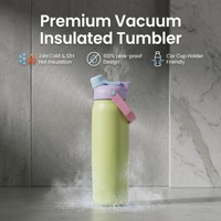 Nueva Botella de Agua de Acero Inoxidable de Doble Pared con Tapa Doble 2 en 1, Boca Ancha, Asa Integrada, Logotipo Personalizado OEM ODM