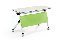 Mobilier de bureau en alliage d'aluminium pour ordinateur avec roulettes Table d'entraînement mobile pliable et rotative pour l'école