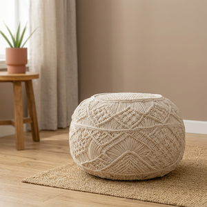 new style Handmade Stylish Square Poufs Ottoman for Comfort & Decor for Entry Bedroom or Apartment - Product Image 3