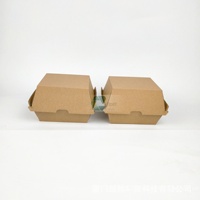 Boîte à hamburger rigide en carton ondulé recyclé XDFPAK, écologique, jetable et recyclable, impression flexographique et offset