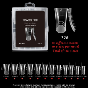 Uñas postizas francesas con punta de pato, transparentes, naturales, grandes y anchas, de doble forma, con etiqueta personalizada, herramienta de extensión de uñas para salón. - Product Image 3
