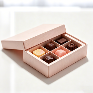 Caja de Regalo de Fabricación Personalizada, Caja de Chocolate de Color Rosa Hecha a Medida, Logotipo Impreso, Caja de Embalaje de Chocolate de Cartón Rígido - Product Image 1