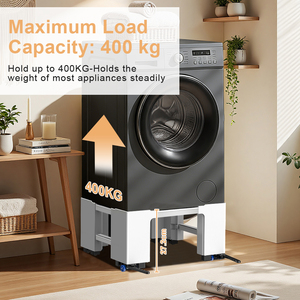 Base para Lavadora con Capacidad de Carga de 65 W, con 4 Ruedas Ajustables, Soporte para Lavadora y Secadora de Carga Frontal, Universal, de Metal - Product Image 2