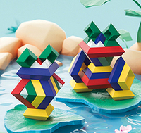 Blocs de construction en plastique en forme de pyramide magique, cube/jouet éducatif pour enfants, créatif et imaginatif, lié aux sciences, technologie, ingénierie et mathématiques