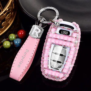 Pour Audi A4 A4L TT A6 A8 Smart 3 boutons étui à clés de voiture avec cristal Bling strass PC Type de fermeture suspendue - Product Image 5