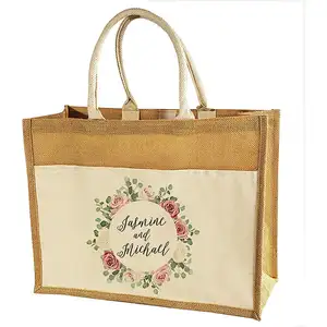 hot selling Custom Logo Canvas Bag Eco Friendly hand bags ladies luxury new design Grocery reusable Tote Shopping Jute Bags