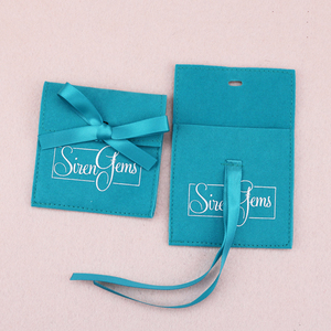 Custom logo Printed Mini Luxury <b>Envelope</b> Flap Velvet <b>Gift</b> Pouches Suede Jewelry Packaging Bag with Bow-knot ForJewelry Display - Product Image 3