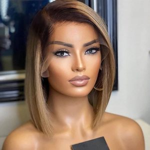 Venditore capelli vergini brasiliani hd pizzo anteriore osso dritto 1B/colore grigio parrucche corte parrucca bob capelli umani pre pizzicati per le donne nere - Product Image 2