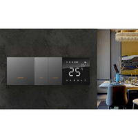 Personnalisation du système KNX pour maison intelligente, interrupteur HVAC, panneau d'interrupteur de contrôle tactile de la climatisation avec affichage numérique