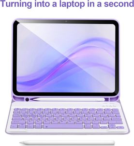 Funda para <span class=keywords><strong>iPad</strong></span> de 12.9/13 Pulgadas con Teclado Desmontable Retroiluminado, Soporte para Lápiz y Teclas Cuadradas, Cable de Carga con Interfaz Tipo C - Product Image 3