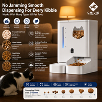 Distributeur automatique intelligent et moderne pour animaux de compagnie avec caméra de vision nocturne 2K, 5L de nourriture, 4L d'eau, étanche, double alimentation (batterie/charge), application Tuya, pour chats et chiens
