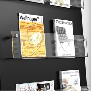 Étagères murales flottantes en acrylique transparentes modernes et personnalisées pour supports de magazines et disques vinyles – Origine USA – Vente en gros - Product Image 4