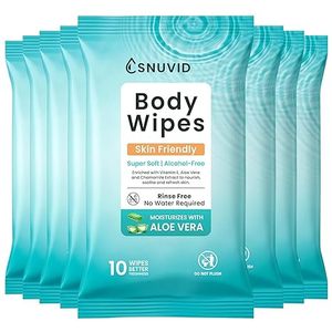 Salviette Corpo XL Senza Risciacquo, Confezione da 10, per Adulti, Doccia, Bagno, Anziani, Viaggi, Campeggio, Palestra, Auto e Persone Allettate - Product Image 1