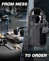 Bolsa de Gimnasio Magnética de Poliéster OEM con Porta Botella de Agua Grande y Anillo para Toalla, Impermeable para Gimnasio y Uso al Aire Libre