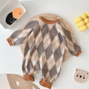 Pagliaccetto lavorato a maglia neonata vestiti per ragazzo pagliaccetti per neonati tute per neonati tuta autunno inverno tute per bambini