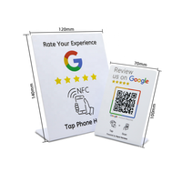 Plaque NFC de commentaires 213 pour restaurant, panneau de table NFC Google Review, acrylique imprimé sur mesure TaptoReview NFC